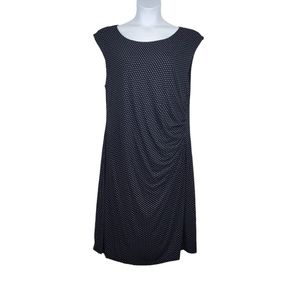 Loft Womens Sleeveless Black Pattern Side Ruched Pullover Dress Size XXL NWT